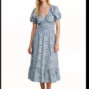 Vineyard Vines Blue Floral Midi Dress